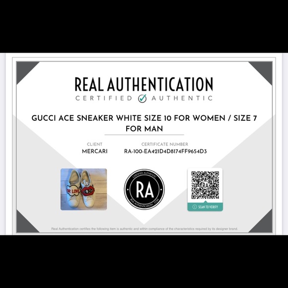 🤍❤️🤍❤️🤍💯 % AUTHENTIC GUCCI ACE SNEAKERS SIZE 10 FOR WOMEN/ SIZE 7 FOR MEN / - Picture 12 of 12